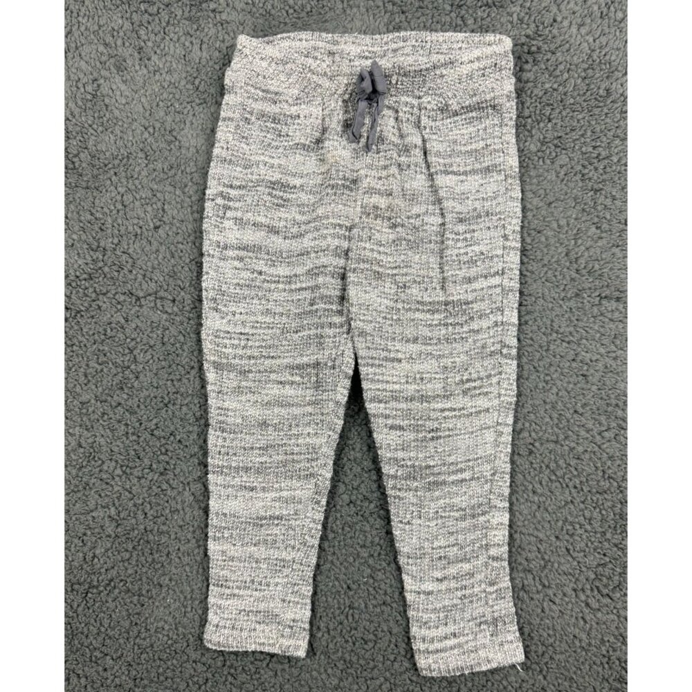 Zara 12-18 Baby Grey Knitted Pants Heather Drawstring